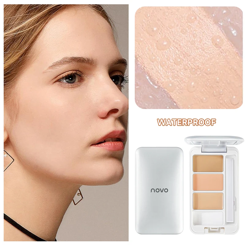 Correttore multiuso tricolore: lunga durata, impermeabile, idratante, copre le occhiaie, tatuaggi e scanalature a strappo