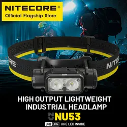 NITECORE NU53 USB-C Rechargeable Headlamp 16W Fast Charge Running Industrial Headlight 1800 Lumens, Built in 6000mAh Battery