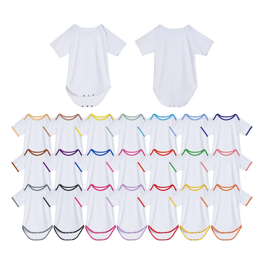 Free Shipping 20pcs/lot Sublimation Blanks Unisex Baby Short Sleeve Onesies Bodysuits For Custom Newborn Gifts