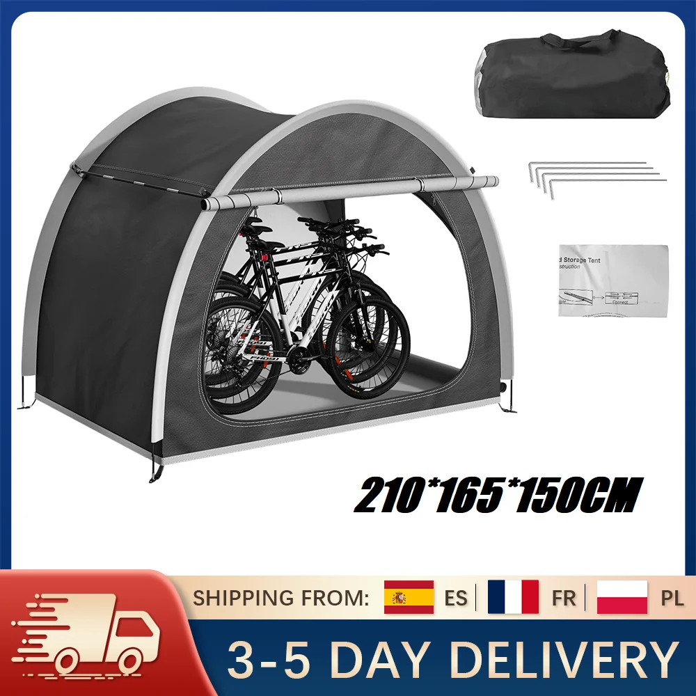 Tente de rangement extérieur pour 4 vélos, imperméable, en tissu Oxford 210D, pour VTT, vélo de route, et couverture de protection pour le camping