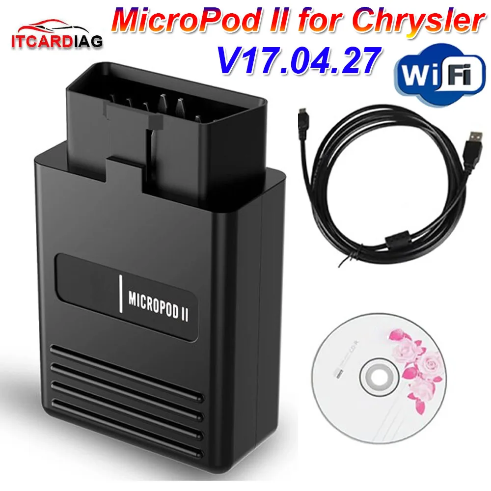 V17.04.27 MicroPod 2 MicroPod II MicroPod2 Scanner for Chrysler for Dod-ge/Je-ep Diagnostics Tool Support Offline Programming