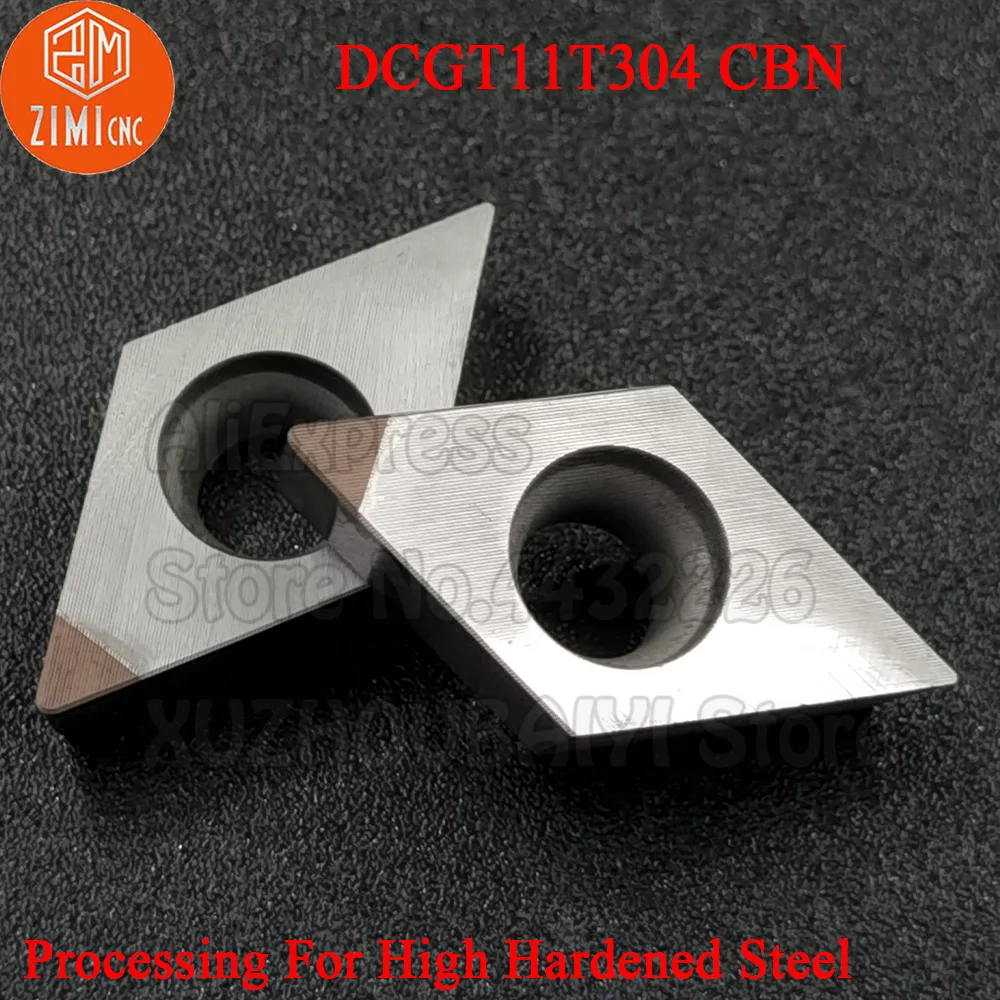 2pcs DCGT11T304 CBN DCGT 11T304 CBN Diamond Inserts Turning Tools CNC Cutter Lathe Blade for cutting cutter steel metal processi