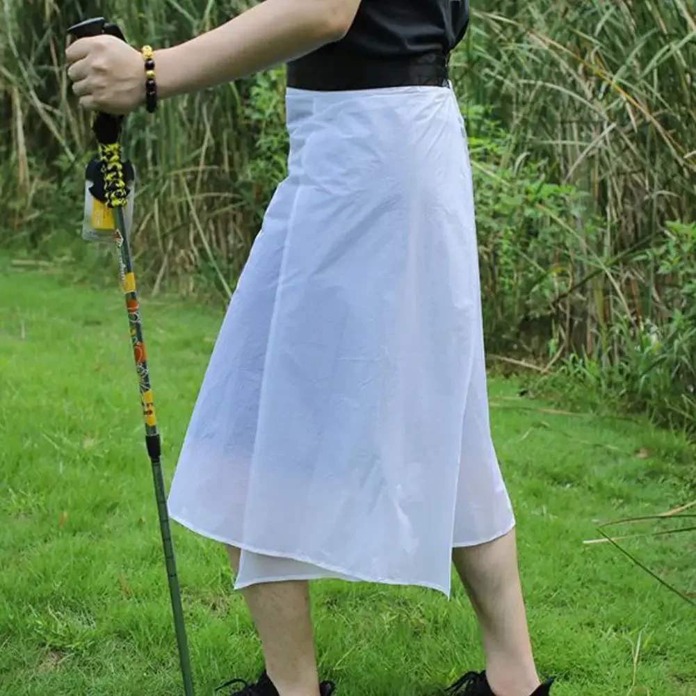 Packable Rain spódnica Nylon wodoodporny płaszcz przeciwdeszczowy płaszcz przeciwdeszczowy UnisexRain Liner spódnica długi deszcz Kilt piesze wycieczki odzież przeciwdeszczowa artykuły kempingowe — zdjęcie 2