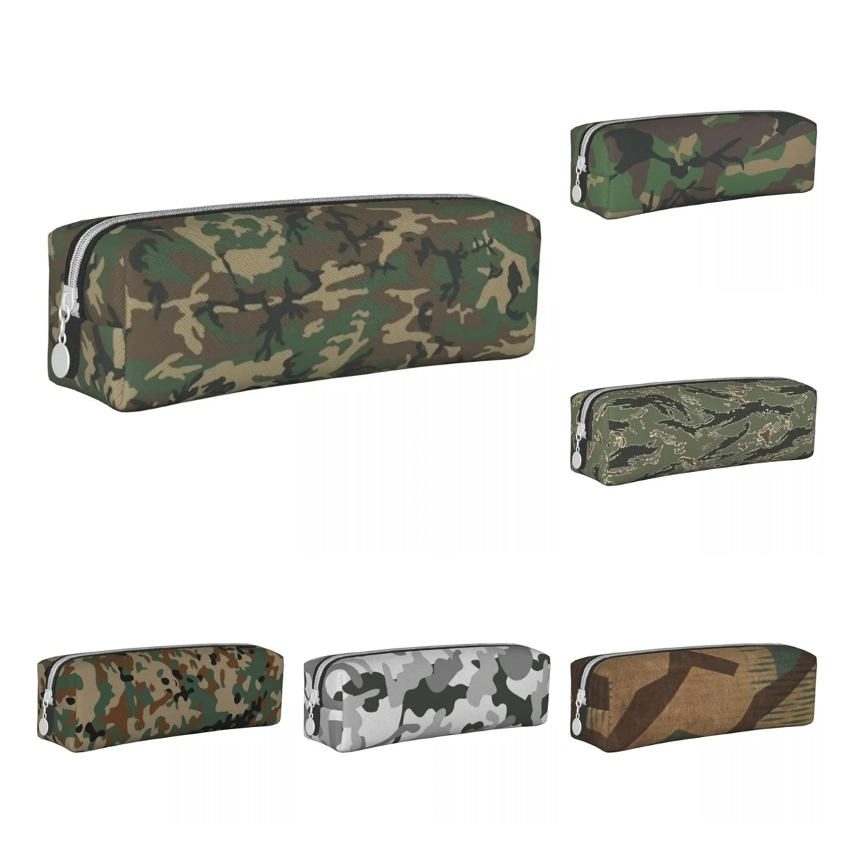 Trousse à crayons motif CamSolomon, boîte à stylo camouflage militaire, sac créatif de la jungle, grand rangement pour étudiants, cadeau de bureau