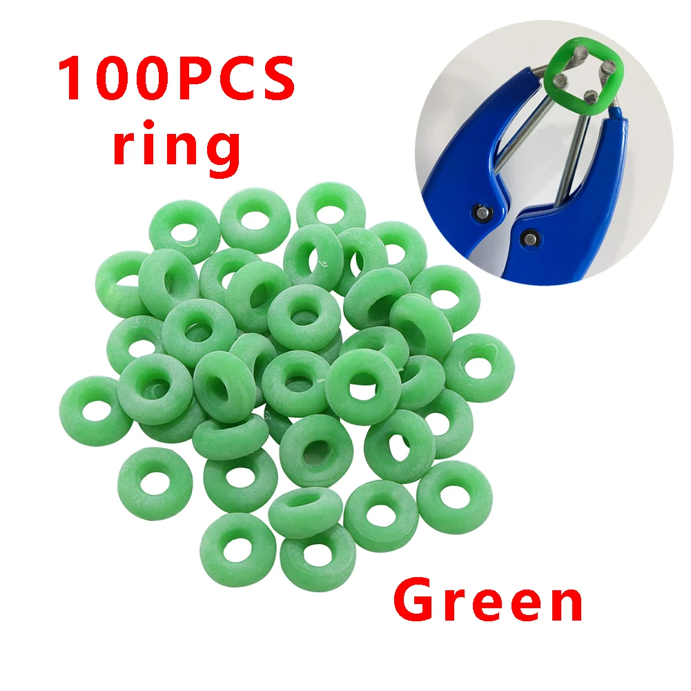 100 Pcs Rubber Ring Animal Tail Docking Castration Ring Pig Sheep Broken Tail Ring Livestock Bloodless Castration