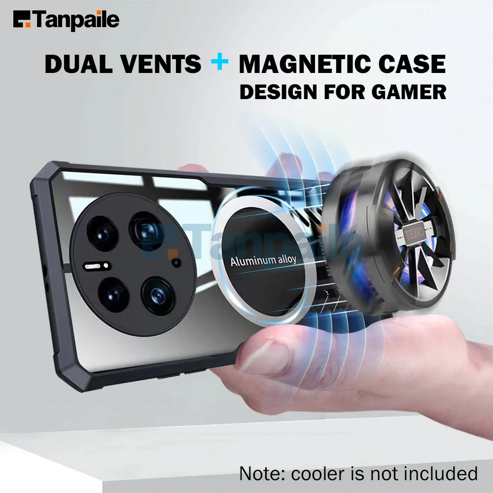 Tanpaile Cooling Magnetic Case For Huawei Mate 50 40 30 Pro Shockproof Hard Bumper Heat Dissipation Back Cover