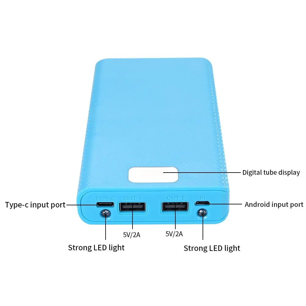 5V 2A uniwersalna ładowarka 8*18650 20000mAh etui na Powerbank DIY podwójny rodzaj USB C zestaw obudowa z Power bankiem