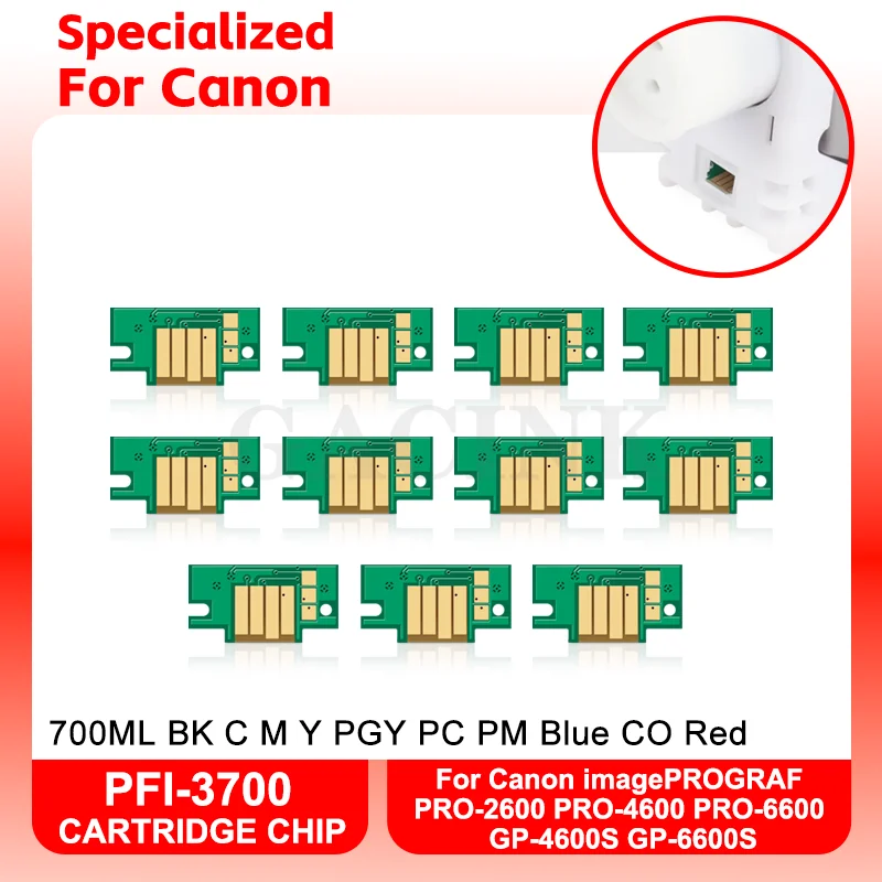 PFI3700 PFI-3700 One Time Use Cartridge Chip For For Canon imagePROGRAF PRO-2600 PRO-4600 PRO-6600 GP-4600S GP-6600S 700ML