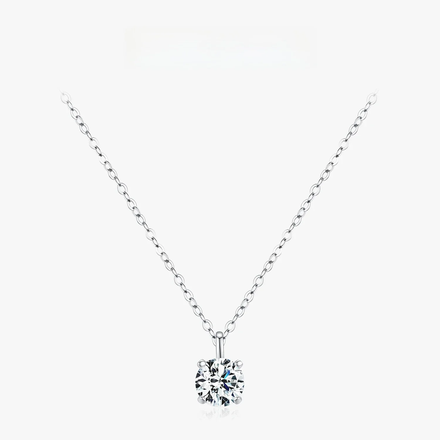 MODIAN 1CT Prong Setting Moissanite Naszyjnik D kolor VVS1 Lab Diamentowy wisiorek dla kobiet 925 Sterling Silver Biżuteria ślubna — zdjęcie 2