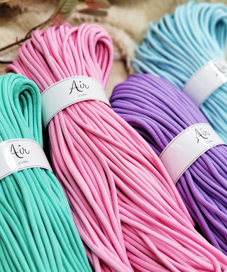 6MM Polyester Chunky String 50meters Macrame Cord for Bag making and Handmade Accessories Polyester Macrame Braided Rope