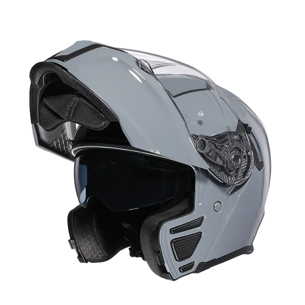 Kaski motocyklowe modułowe typu flip-up z zewnętrzną skorupą ABS i podwójnym wizjerem, kask motocrossowy Cyril, z atestem DOT, Capacete Motocross — 2
