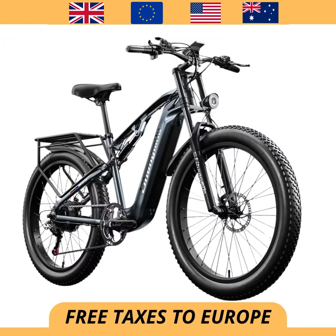 Bicicleta eléctrica Shengmilo, bicicletas eléctricas para adultos con batería de 48V 17,5Ah, Motor BAFANG de 1000W, Shimano 7 velocidades, bicicletas de montaña con neumáticos gordos