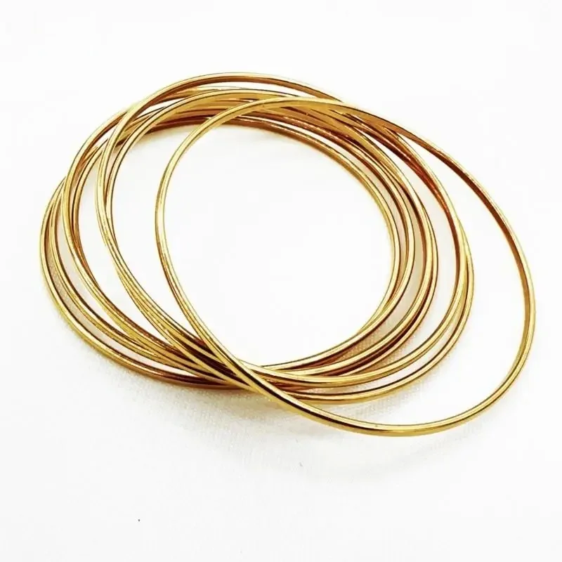 Bracelet rond minimaliste en acier inoxydable pour femmes, à la mode, élégant, couleur or, accessoires pour femmes, bijoux populaires