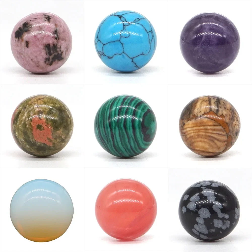 Großhandel Natürliche Stein 18mm Perlen Reiki Healing Kristalle Chakra Runde Kugel Ball Für Schmuck