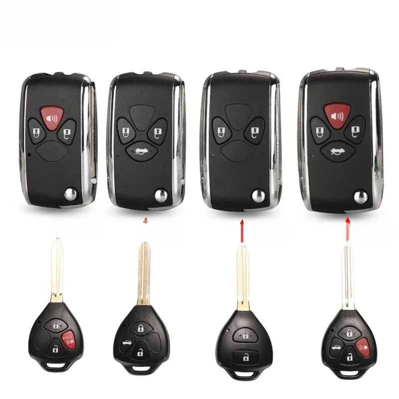jinyuqin 2/3/4 Przyciski Zaktualizowane etui na kluczyk zdalnego sterowania do Toyoty Avlon Crown Corolla Camry RAV4 Reiz Yaris Prado Key Shell Toy43 — zdjęcie 2