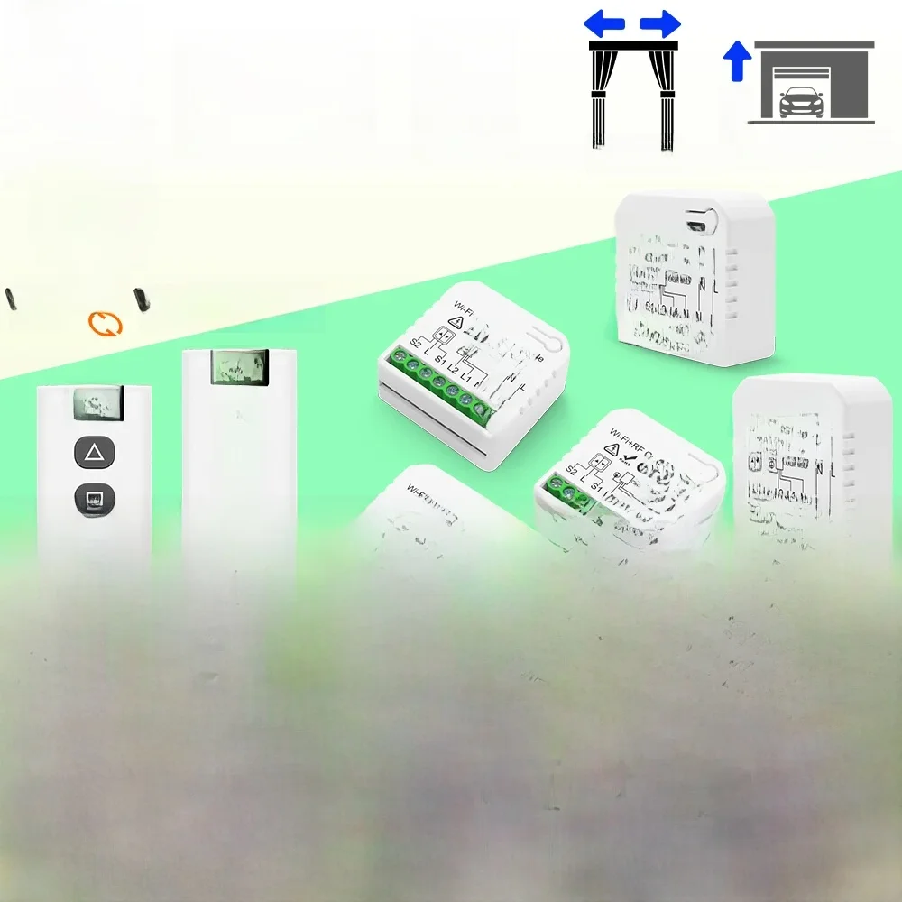 Commutateur de volet roulant WiFi RF et télécommande sans fil 5 en 1 433MHz pour stores, moteur à courant alternatif fonctionne avec Tuya,Google Assist,Alexa