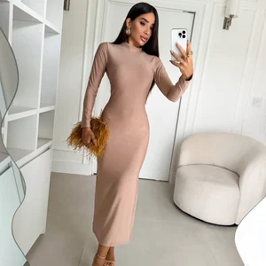 Long Basic Sexy Dress with Long Sleeve - Fashion Blogger Stylish Gringa Tendency 6 MAIN SALES Women's gringa dress - №5
