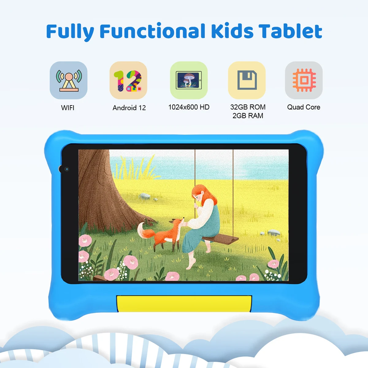Tk707 criança tablet 7 Polegada android 13 quad core 5gb ram 32gb rom 128gb expandir wifi bluetooth presente das crianças software game pad