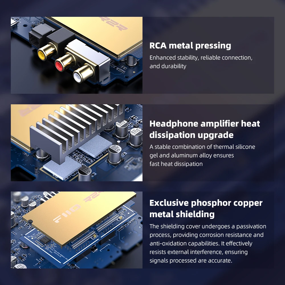 FiiO K11 R2R DAC y amplificador de auriculares para audio doméstico o PC, 6,35 mm y 4,4 mm equilibrado, RCA, coaxial, óptico, 384 kHz/24 bits