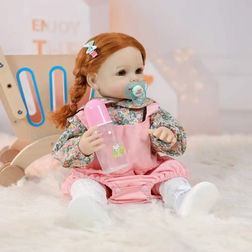 クローバレイ 22インチ クラシック リアルなリボーンドール 超キュート ソフトビニールドール 高品質おもちゃ ままごと人形 子供 クリスマスプレゼント
