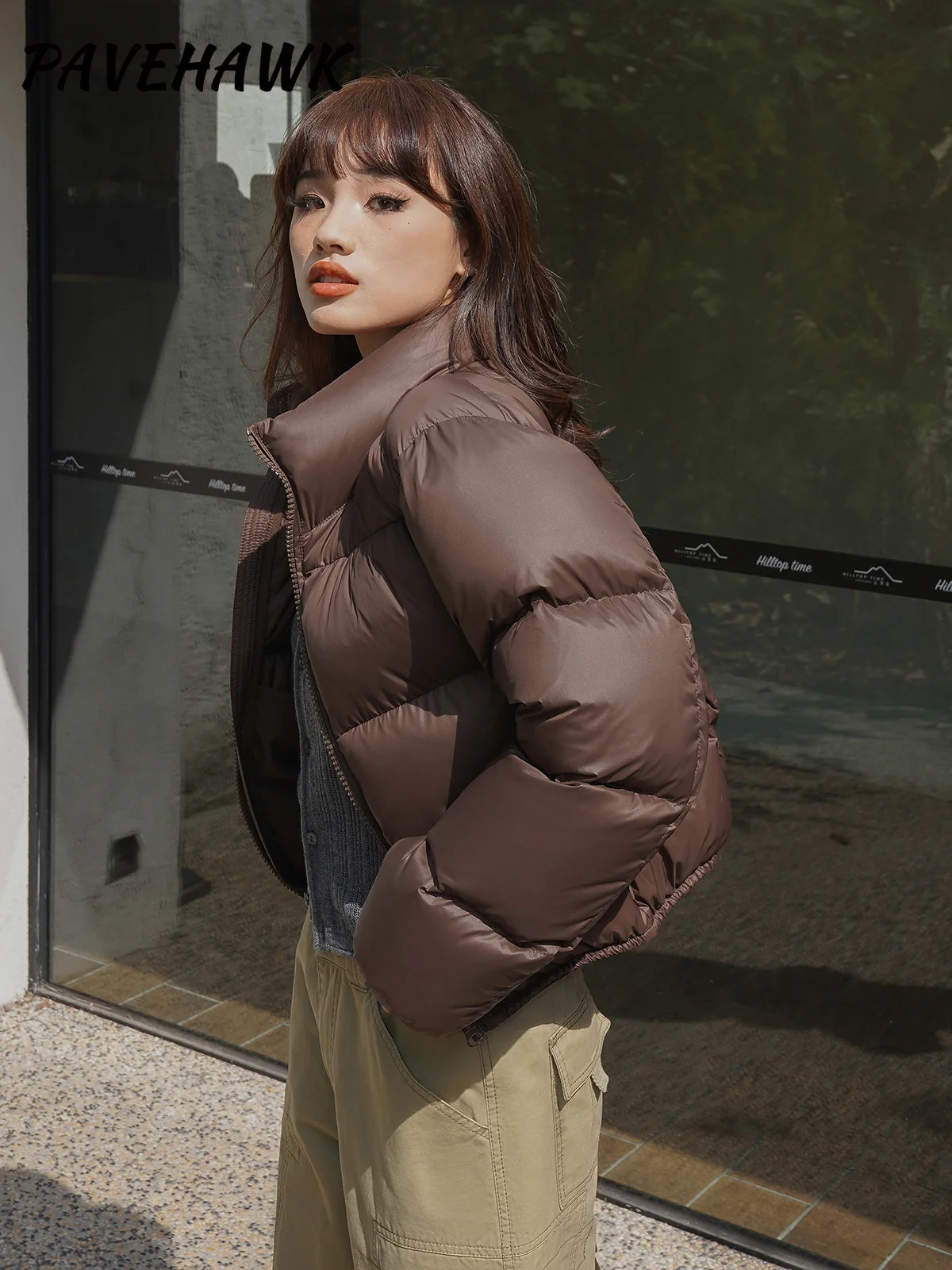 Women Autumn Winter Short Parkas Zipper Pockets Thick Warm Casual Down Jacket Streetwear Slim Fit Windproof Female Outerwear