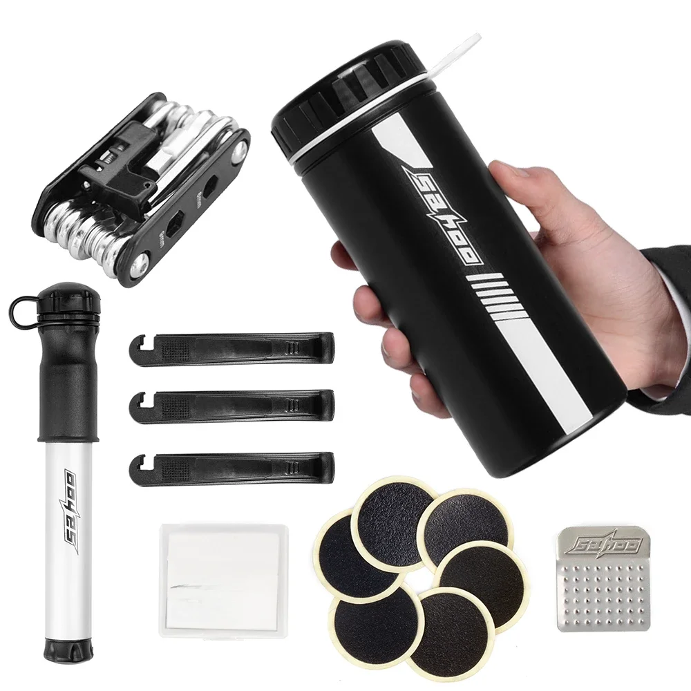 AliExpress NONE Bike Repair Tools Kits Bicycle Repair Set with Mini Pump 14in1 Multi Function Tool Kit 750ml Bike Tool Storage Bottle Case