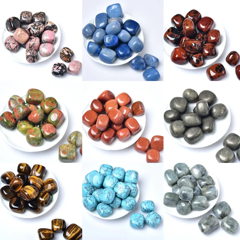 AliExpress Harmonious Crystalloid 50g Natural Crystal Rolling Stone 27 Color Gravel Specimen Square Polished Healing Stone Reiki for Aquarium Fish Tank Home Decor