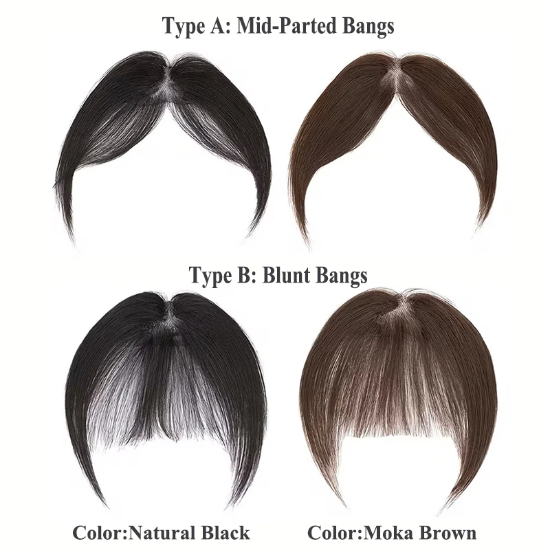 Echthaar-Pony mit Schläfenclips, Spitzenansatz, Ponyfrisur, natürliche Stirnpartie, Haarteil aus Spitzenhaar, Haarteil mit Frontpartie, Haarteil_voghion.com