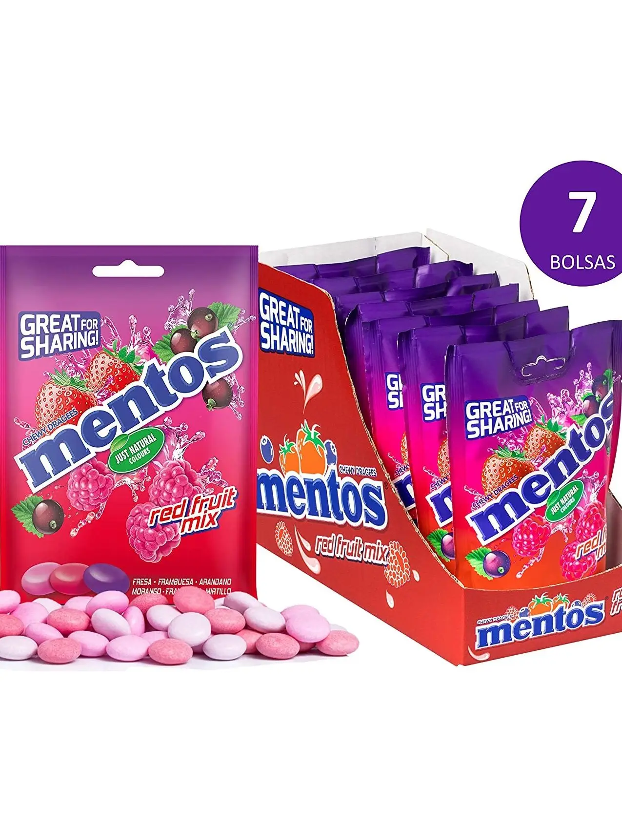Mistura de Frutas Vermelhas com Suco de Frutas, Caramelo Mastigável com Suco de Frutas, Feito com