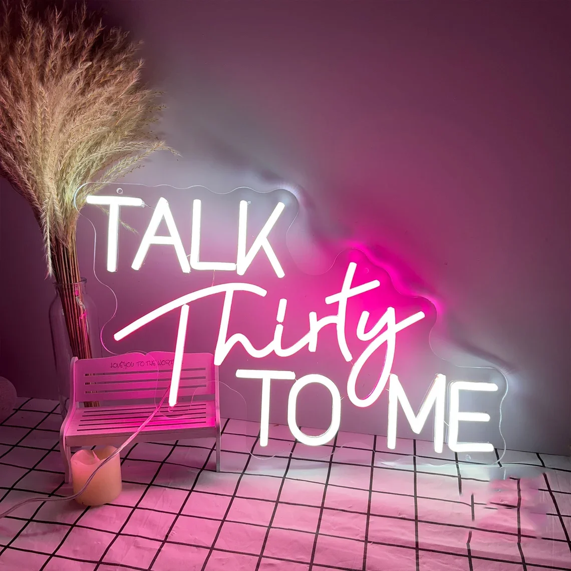 

TALK Thirty TO ME Neon Sign Custom Neon Sign for 30th Birthday Custom Birthday Neon Decor Anniversary Home Wall Decor