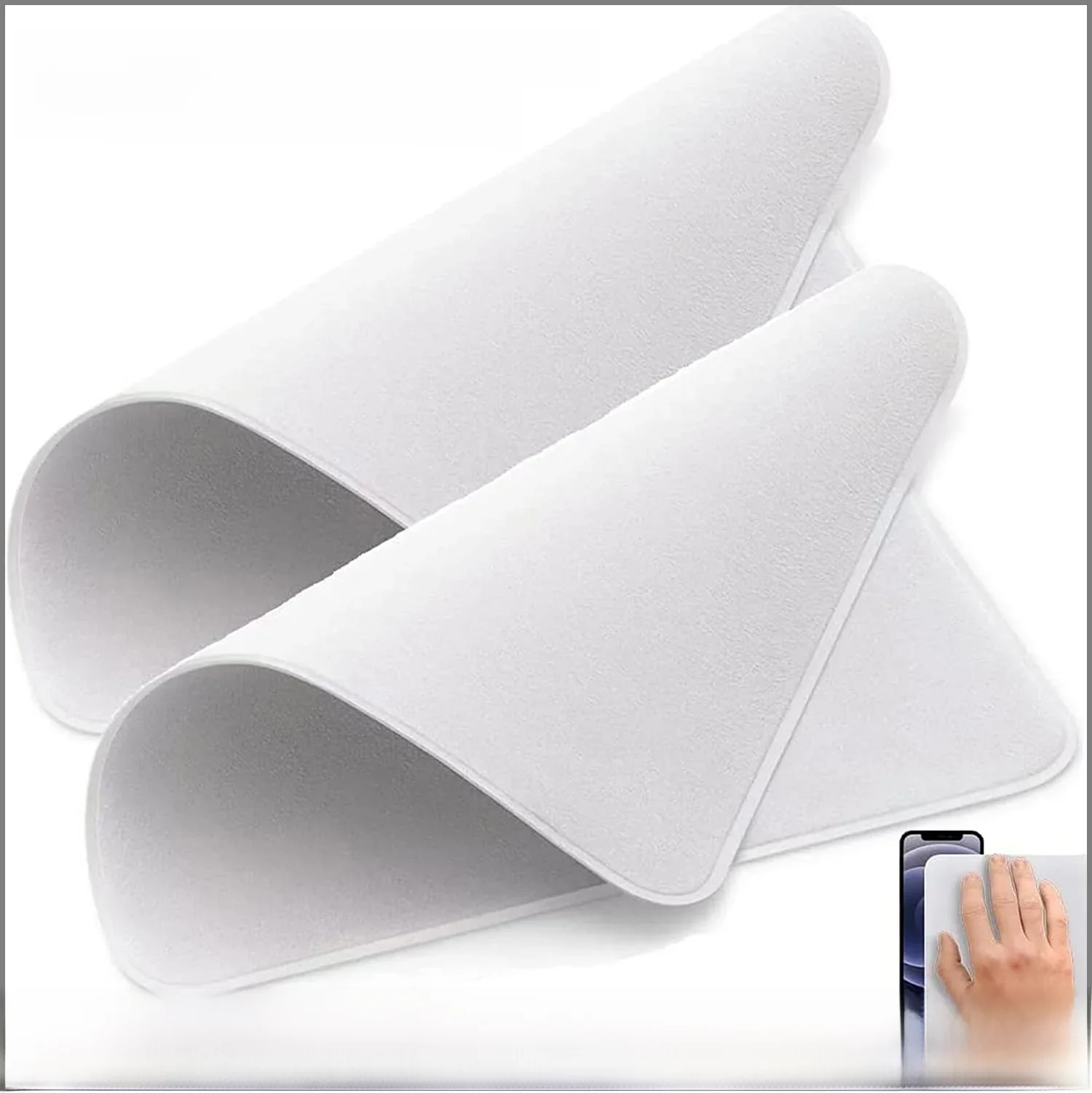 Ściereczka do polerowania ekranu iPhone Dwuwarstwowa ściereczka z mikrofibry wielokrotnego użytku do czyszczenia ekranów iPhone iPad iMac Apple Watch — zdjęcie 2
