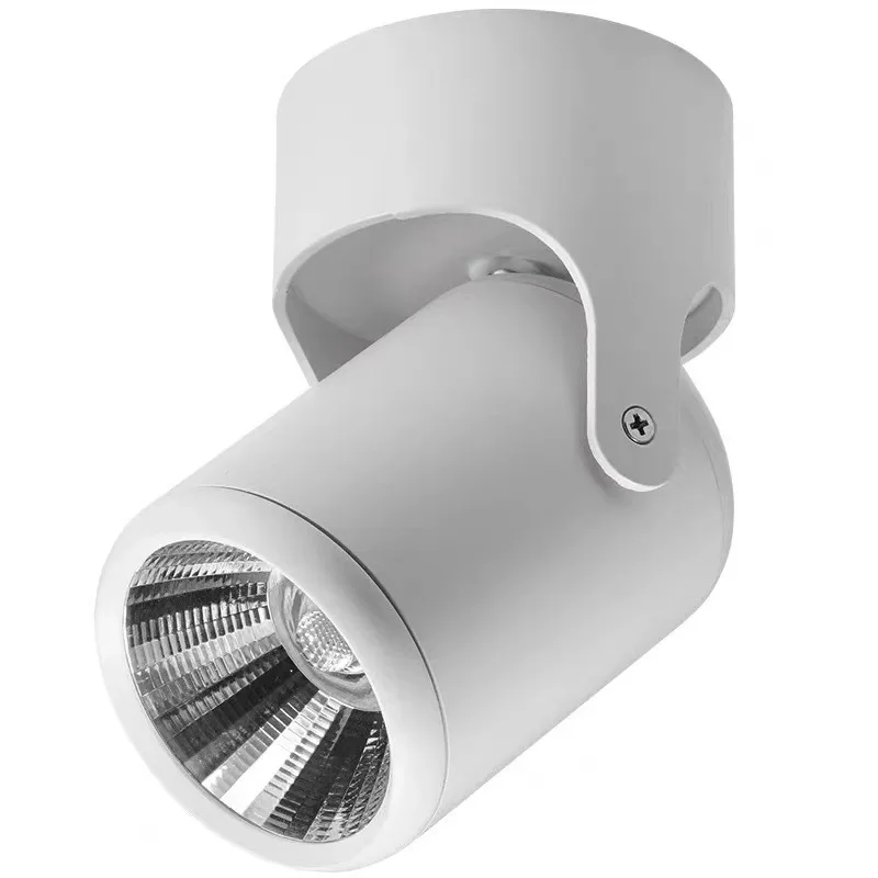 White Black Dimmable Rotating LED Downlights Surface Mounted Adjustment COB AC85-265V 7W 10W 12W 15W Ceiling Lamp Spot Light