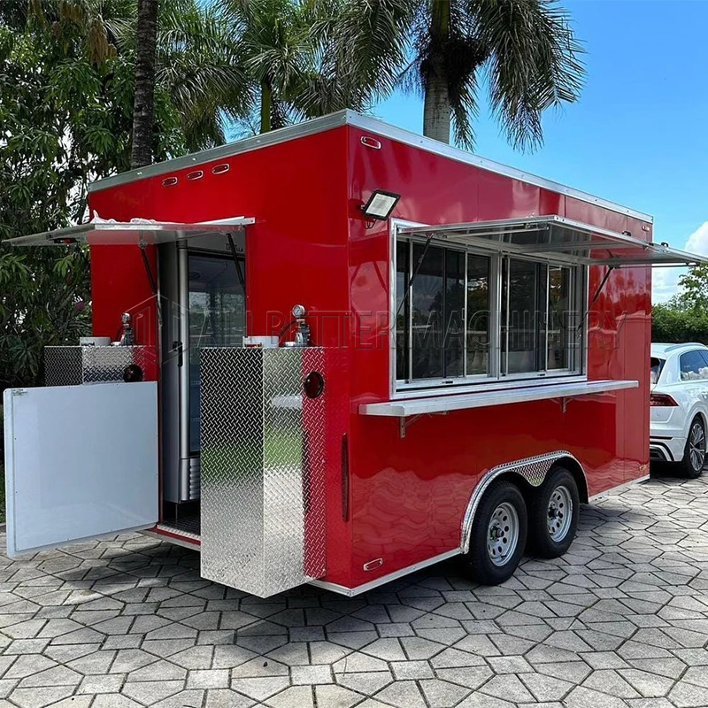 Allbetter Custom Size Street Mobile Kitchen Pizza Concession Trailer Tacos Truck Ice Cream Fast Food Kiosk Bbq Food Truck