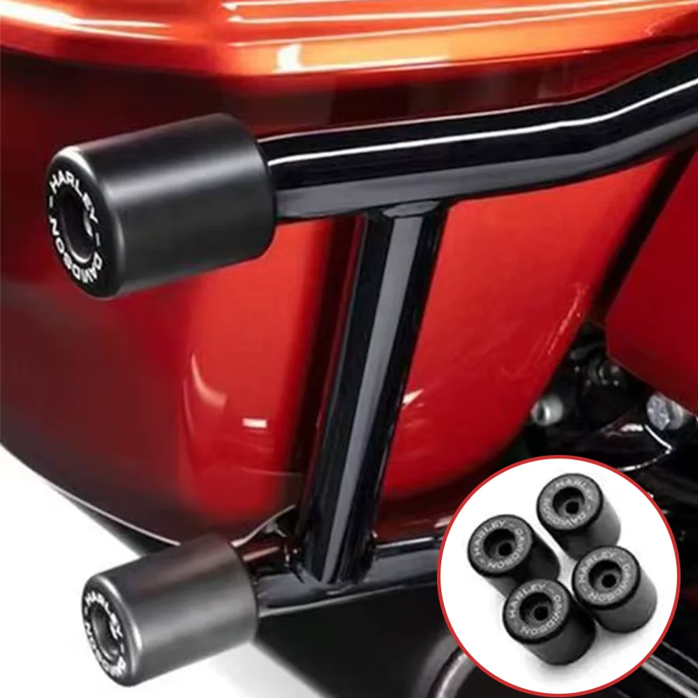 

1 Pair of Black Sliders for Harley Touring Road Glide Street Glide CVO Rear Saddlebag Guard