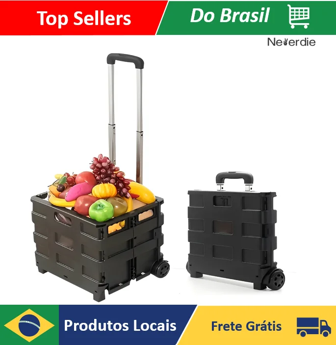 多目的折りたたみ式カート持ち運びが簡単折りたたみ式バッグバスケット事前注文neverdie-store