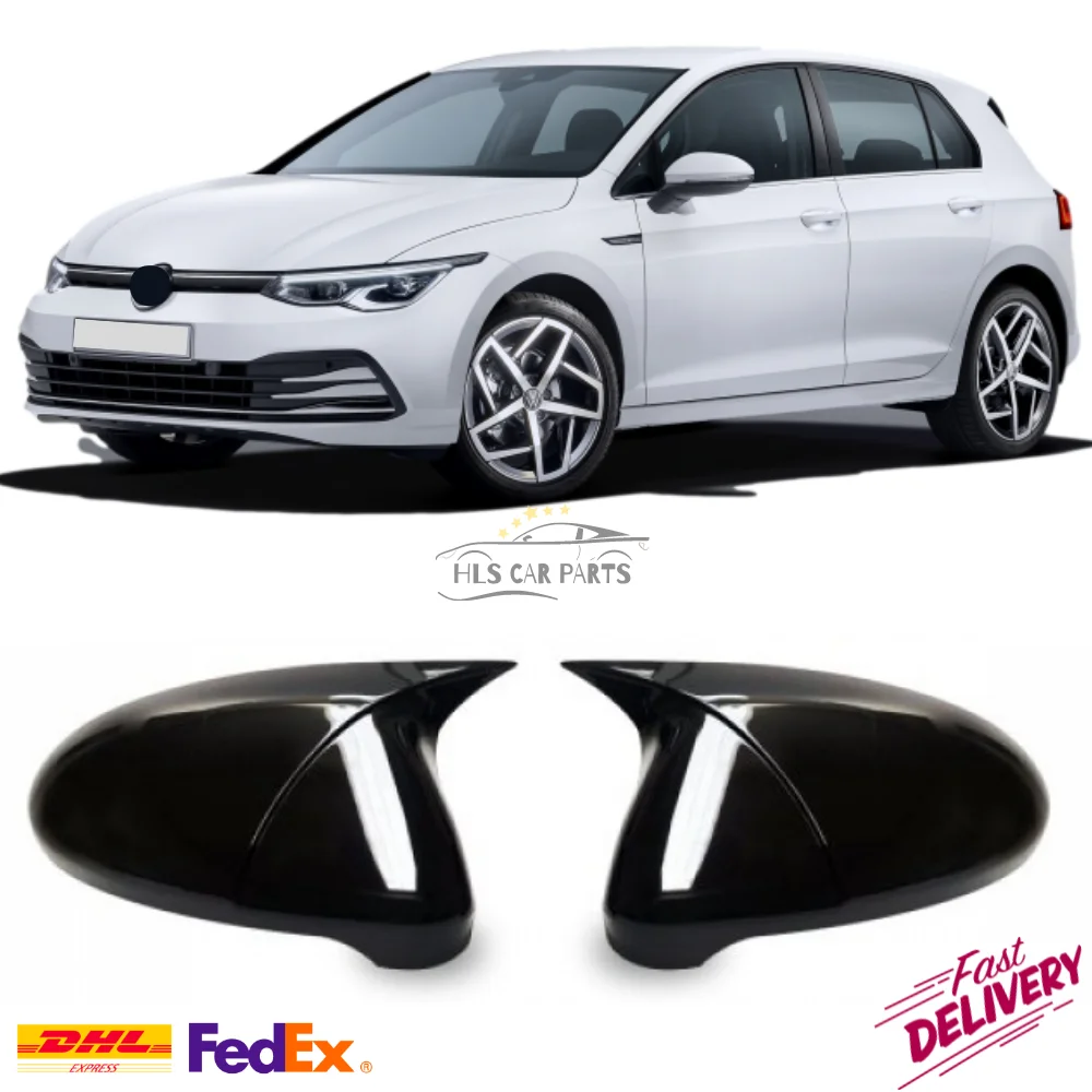 Bat Style Mirror Cover for VW Golf 7 MK7 2012-2020 Car Accessories Piano Black Tuning Auto Sport Design Side R32 GTI R-Line