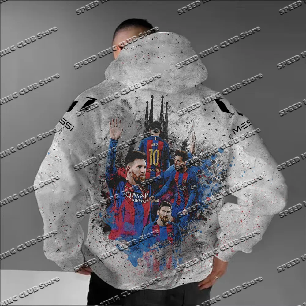 The Football God Messi Sweatshirt Concept Football Hoodie Teen Soccer Hoode 3D Print Men Sports Hoodie Fanatical Fans Street Top