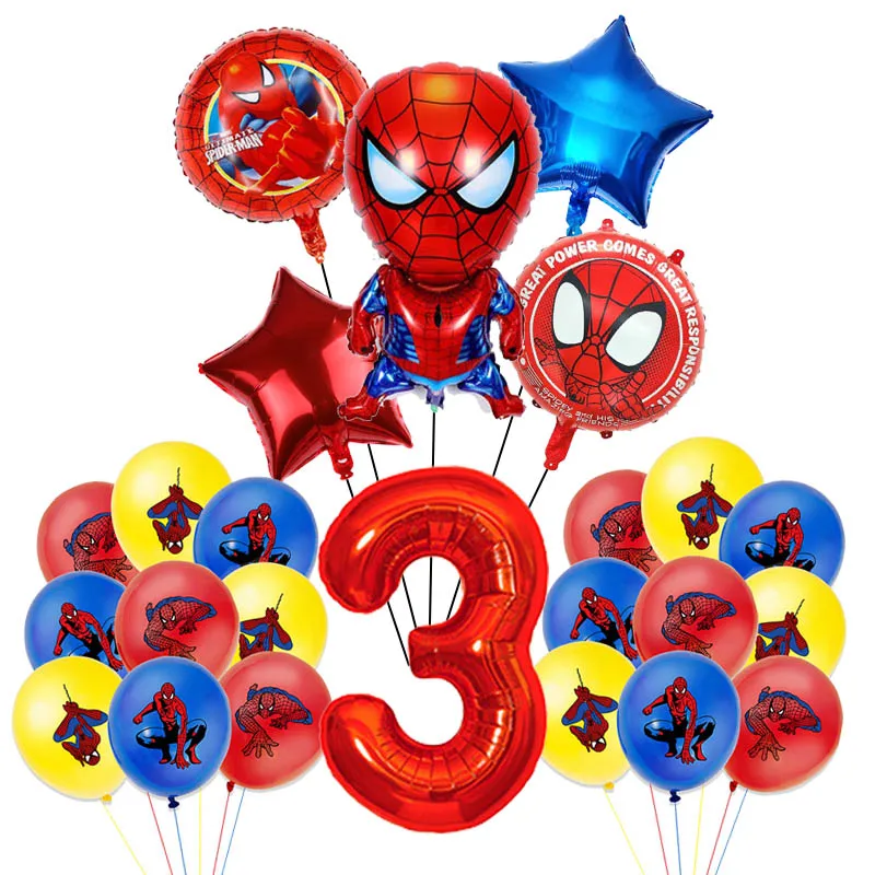 Disney Super Hero Balloon Red Spiderman Aluminum Foil Balloons Kids Birthday Party Decoration Baby Shower 3 4 5st Birthday Party