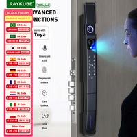 RAYKUBE Tuya WiFi Waterproof Visual Intercom 3D Face Recognition Digital Fingerprint Lock With Video Call Keyless Unlock A216