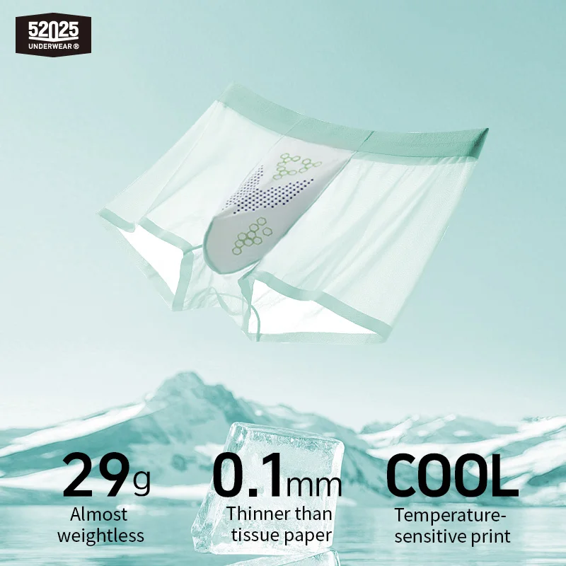 52025 Men's Ultra-Thin Boxers (3-Pack) – Feather-Light Ice-Silk Fabric, Color-Changing Pouch and Weightless Second-Skin Comfort