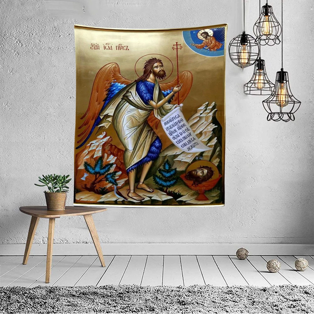 Saint John The Baptist Was Beheaded Holy Archangel Feast St Gabriel Icon Tapestry By Ho Me Lili For Livingroom Wall Decor