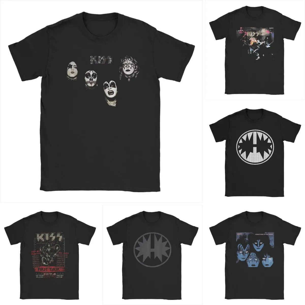 Kiss 1974 beijo ace frehley camiseta masculina vintage algodão t o pescoço manga curta t camisa presente de aniversário roupas