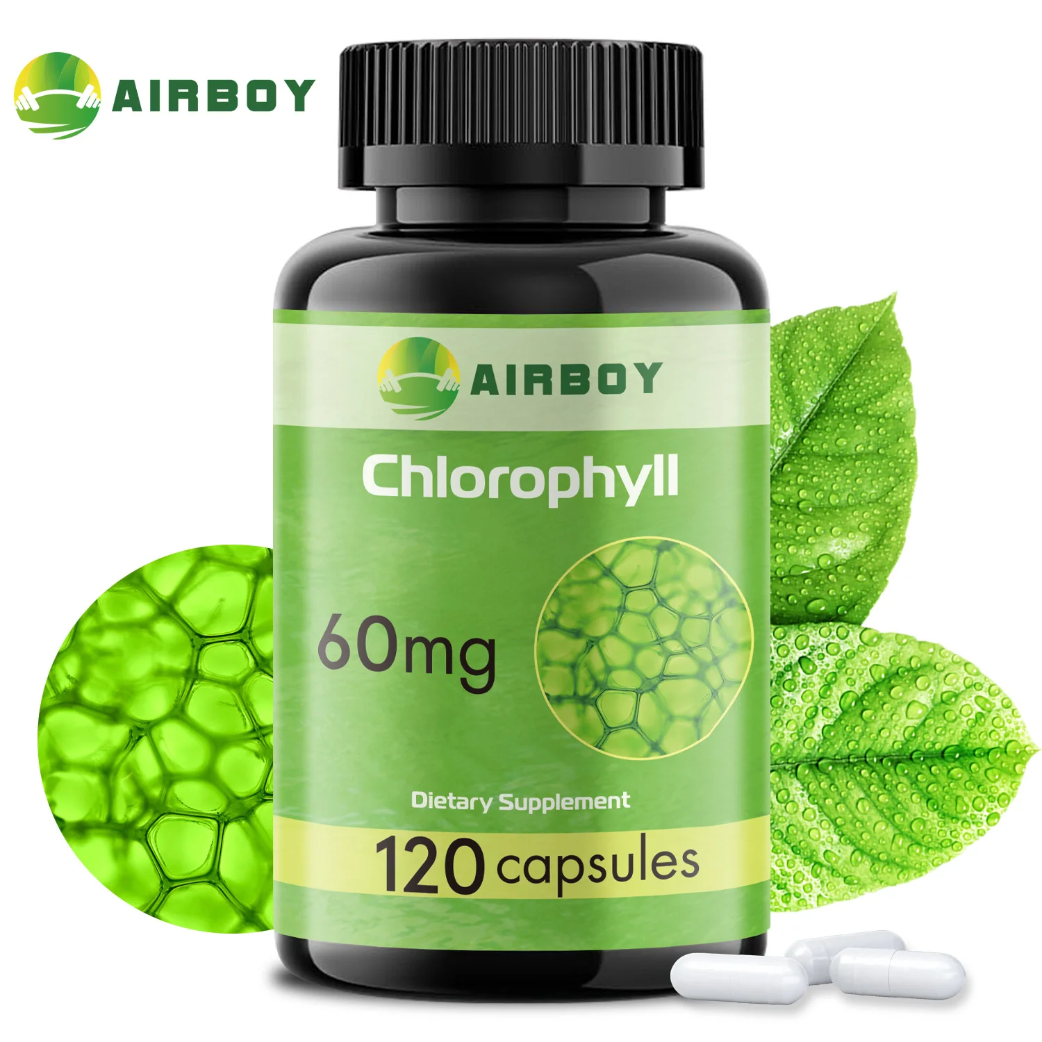 Chlorophyll Capsules - for Energy, Immunity, Skin Internal Deodorant - Highly BioAvailable Supplement - 120 Capsules