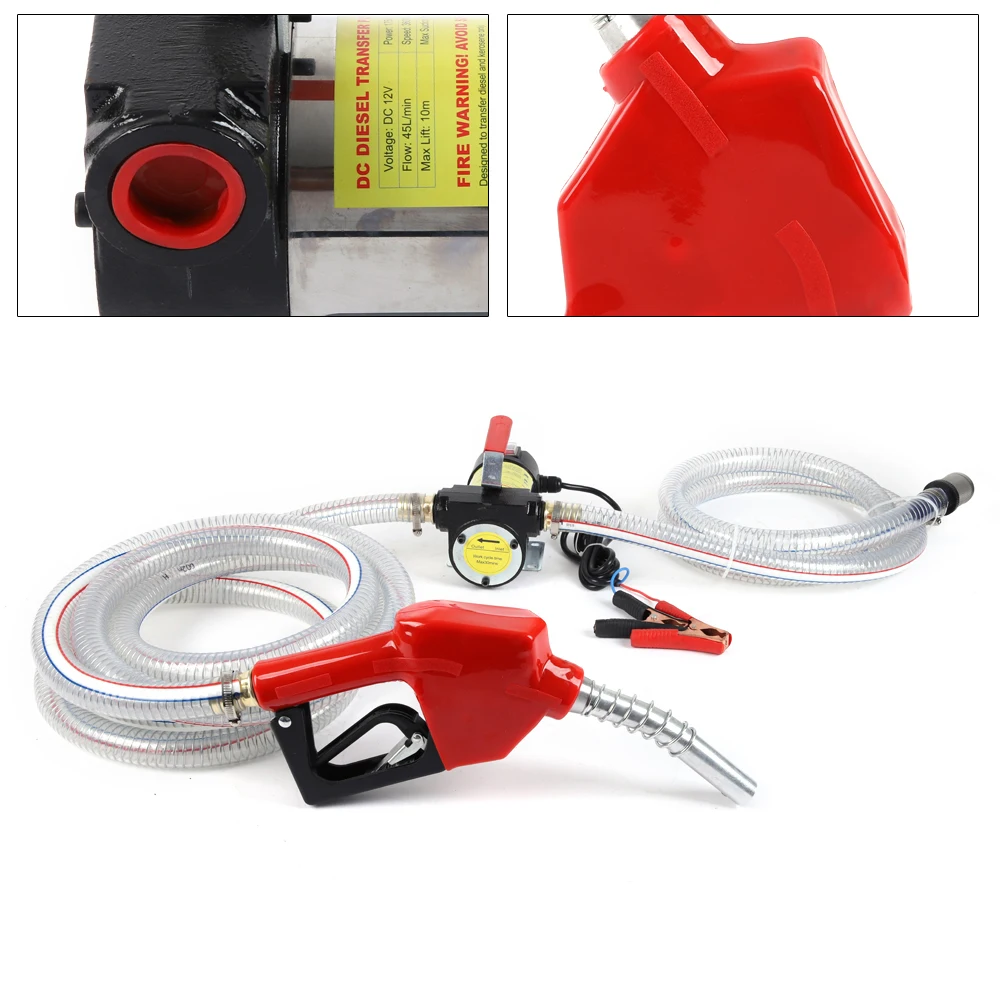 12V DC Electric Fuel Transfer Pump Diesel Kerosene Oil Commercial Auto Portable Self-priming Diesel Pump for Pumping Water