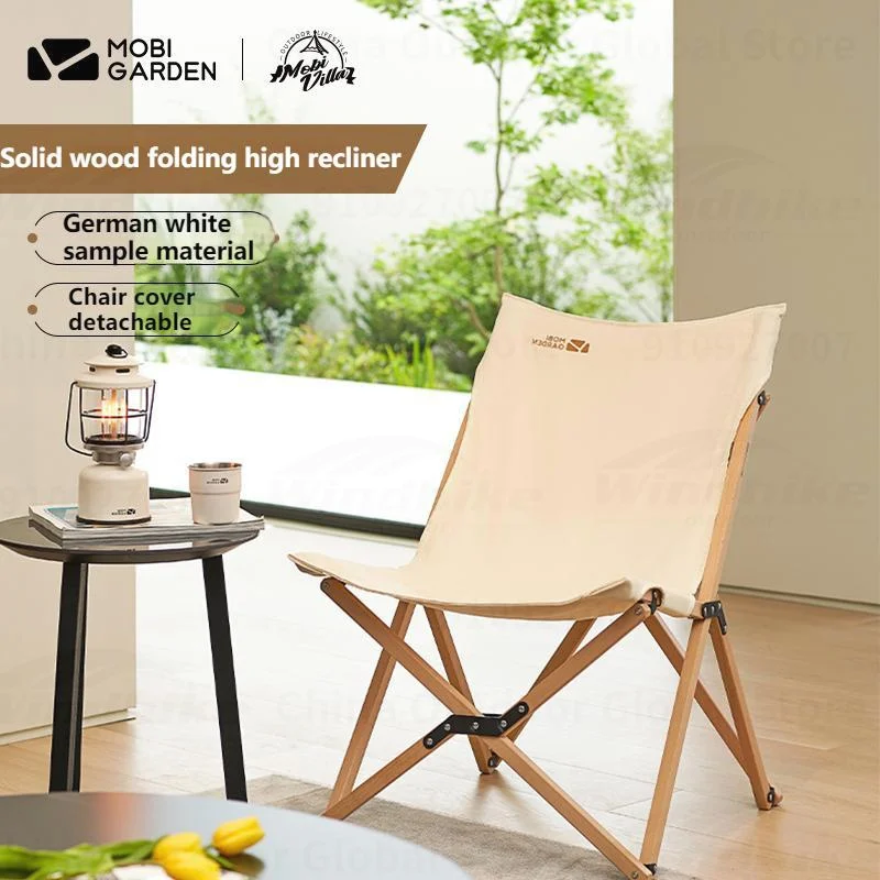 MOBI GARDEN Outdoor Folding Chair Camping Picnic Portable Outing Fishing Chair Split Seat Cover Waterproof Beach Canvas Chair