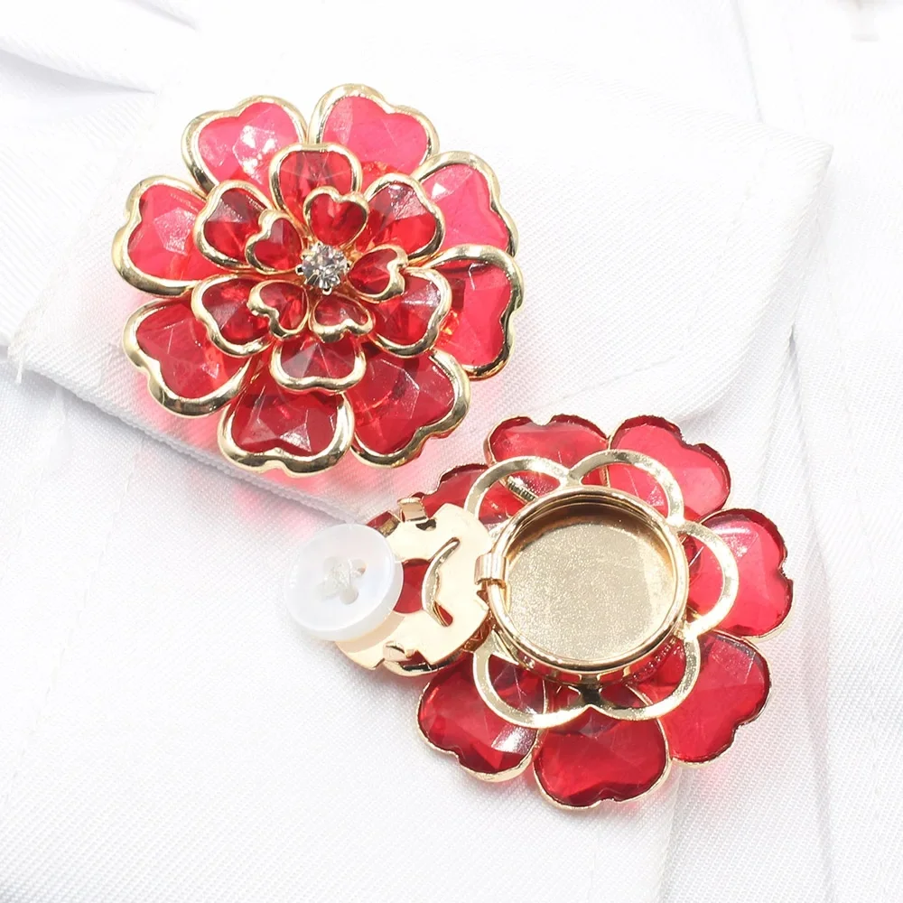 Ensemble de boutons de manchette de chemise de Style français en forme de fleur, 1 pièce, 35MM, pull Simple, robe de mariée, accessoires de décoration pour vêtements, nouvelle collection