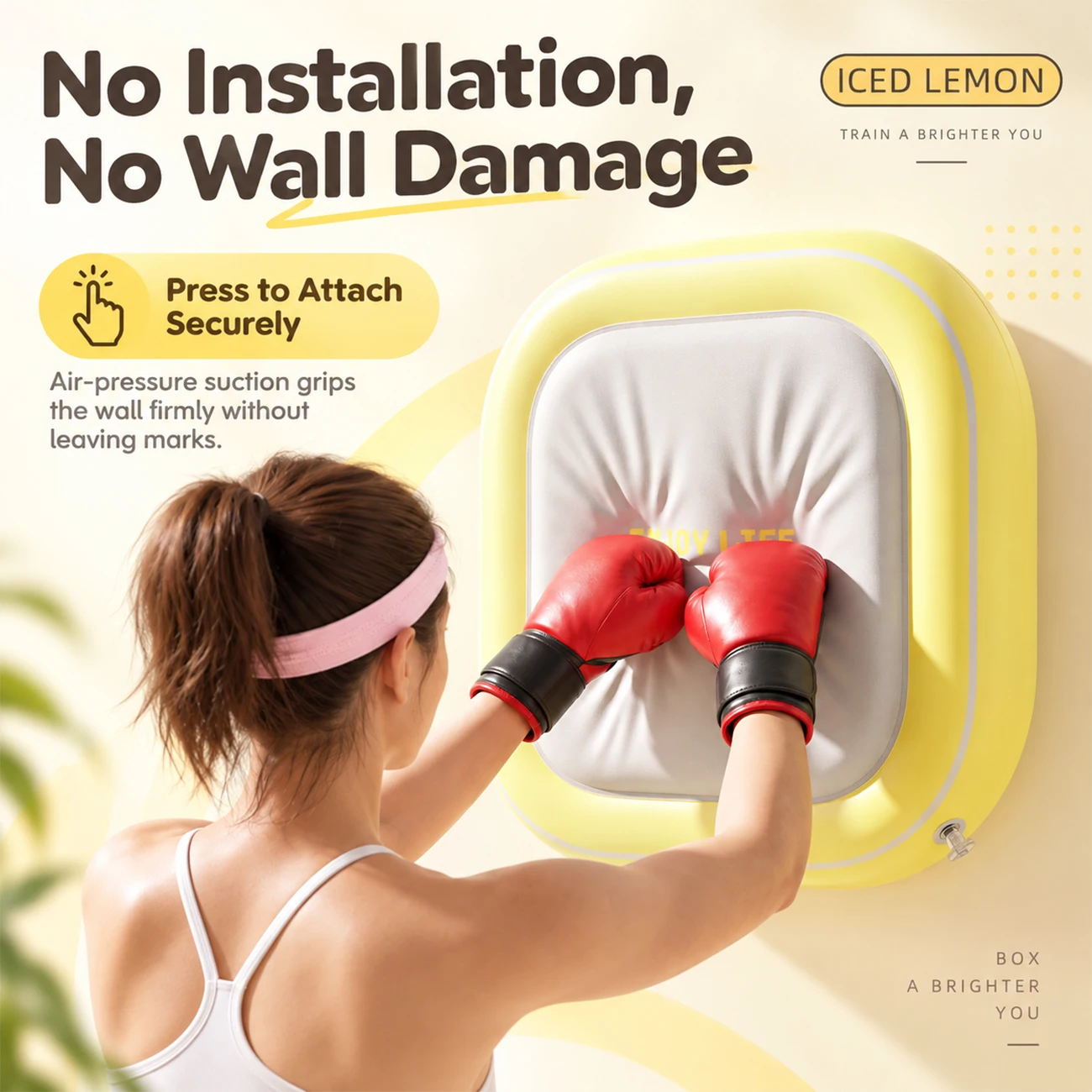 1PCInflatable Wall Punching Pad Boxing Target for Kids Adults, Wall Mounted Punching Bag for Home Fitness Training Stress Relief
