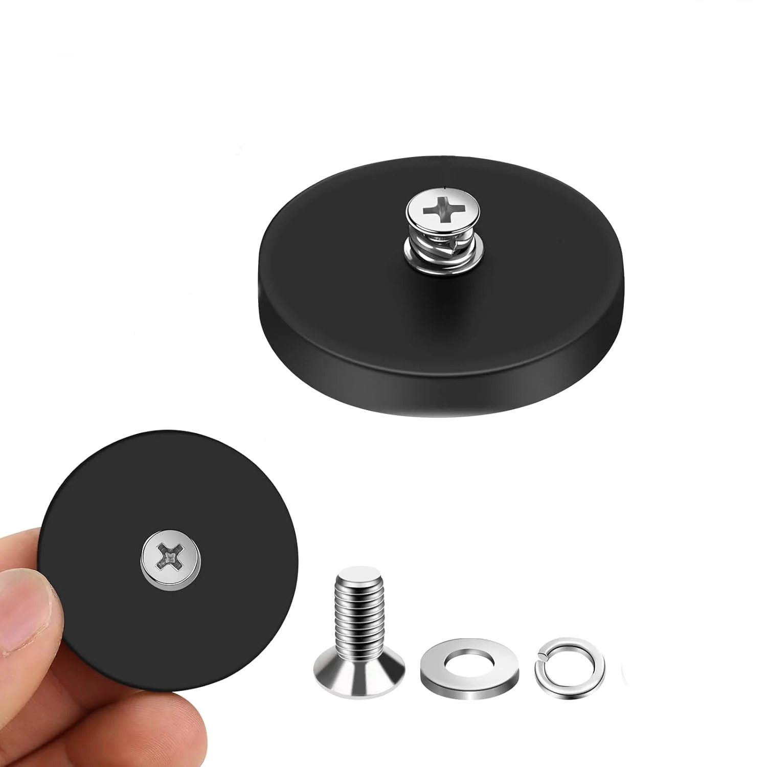 

Rubber Coated Magnets M4 Female Thread Stud 16.5lbs Strong Neodymium Magnets Led Lighting Bar Base Dome Light Base Anti-Scratch