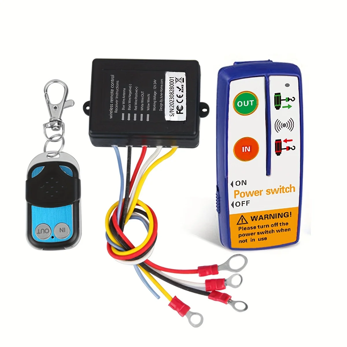 9-30V Wireless Winch Controller for All Vehicles - ABS Resin Body, Suitable for Front Mounting