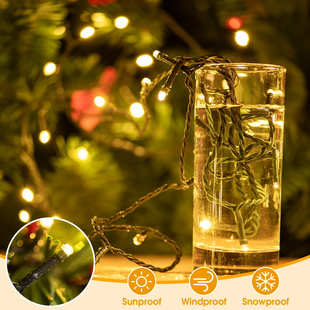 25 m Weihnachten LED Lichterketten 8 Modus Im Freien Wasserdichte Girlande Lichterkette Für Haus Garten Weihnachten Urlaub Party Hochzeit decor – Detail 4